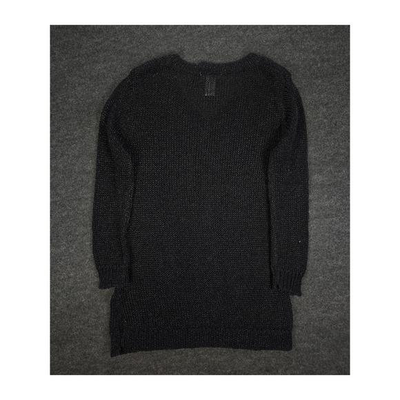 Vtg Alberto Makali Black V Neck Metallic Sheer Knit Sweater Lightweight Size M - Picture 4 of 8